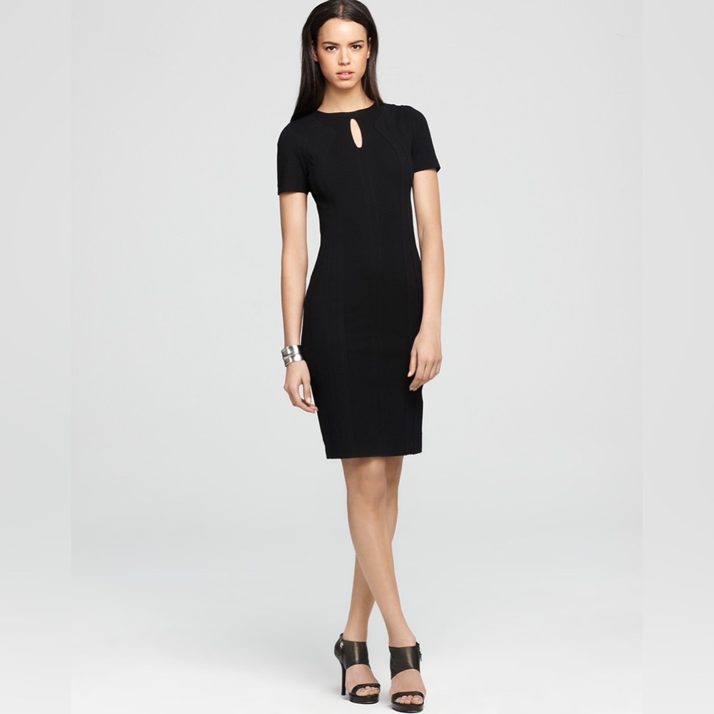 NEW DIANE VON FURSTENBERG KADER BLACK KEYHOLE SHEATH DRESS